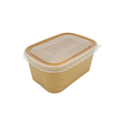 Bamboo Rectangle Container / lids 32oz - 300/oz